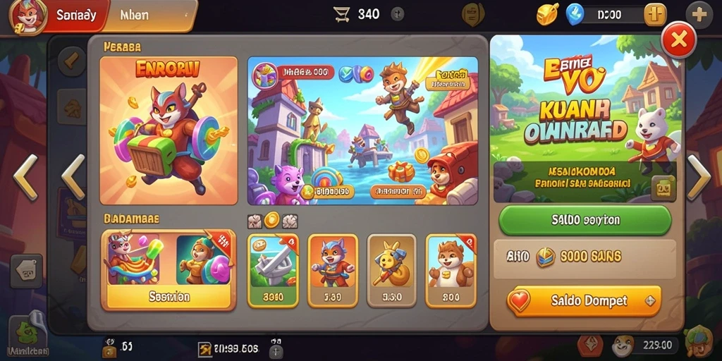 Tampilan awal game yang mengesankan dan interaktif.